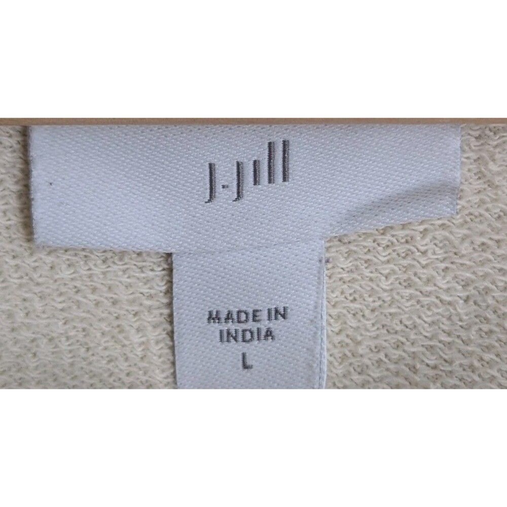 J Jill Embroidered Floral Soutache Sweatshirt 100% Cotton Pullover Cottage Top L - Picture 11 of 13